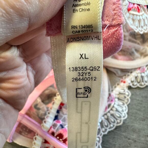 For Love & Lemons Festival Rose Bra Pink White XL - Picture 6 of 6